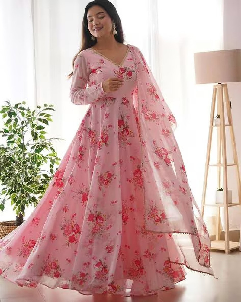 OMKAR TEX Anarkali Gown Price in India Buy OMKAR TEX Anarkali Gown online at Flipkart