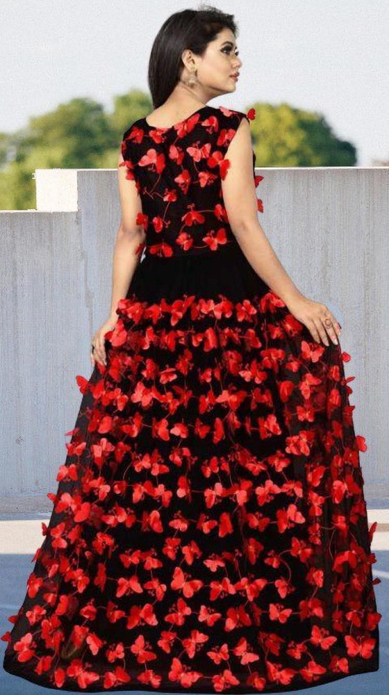 Black and store red gown design