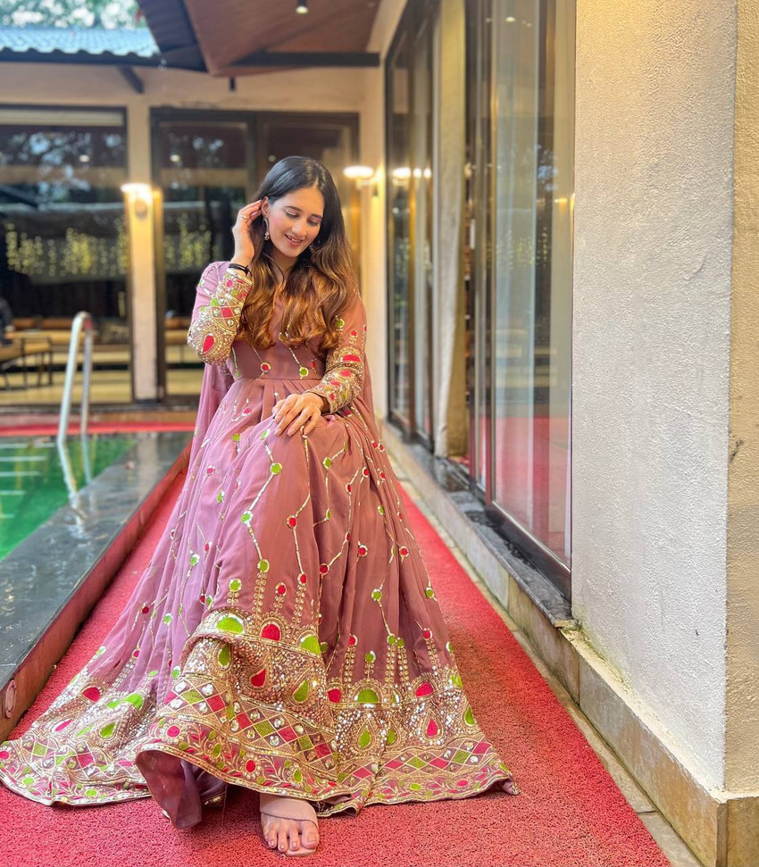 Party wear ethnic gowns flipkart on sale