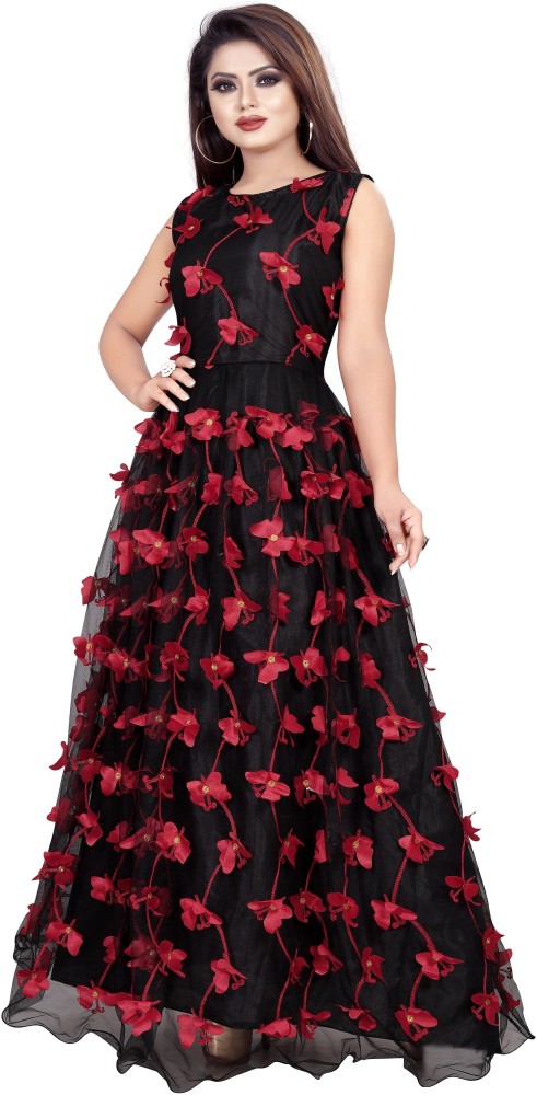 Black and store red gown design