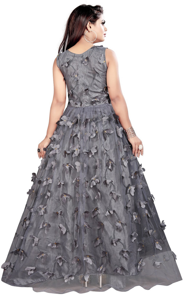 Long gown grey sales color