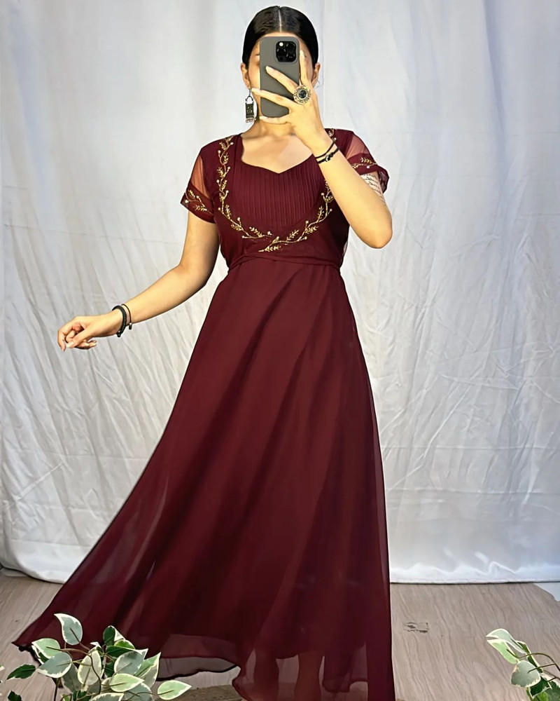 TIMINGO Flared A line Gown Price in India Buy TIMINGO Flared A line Gown online at Flipkart