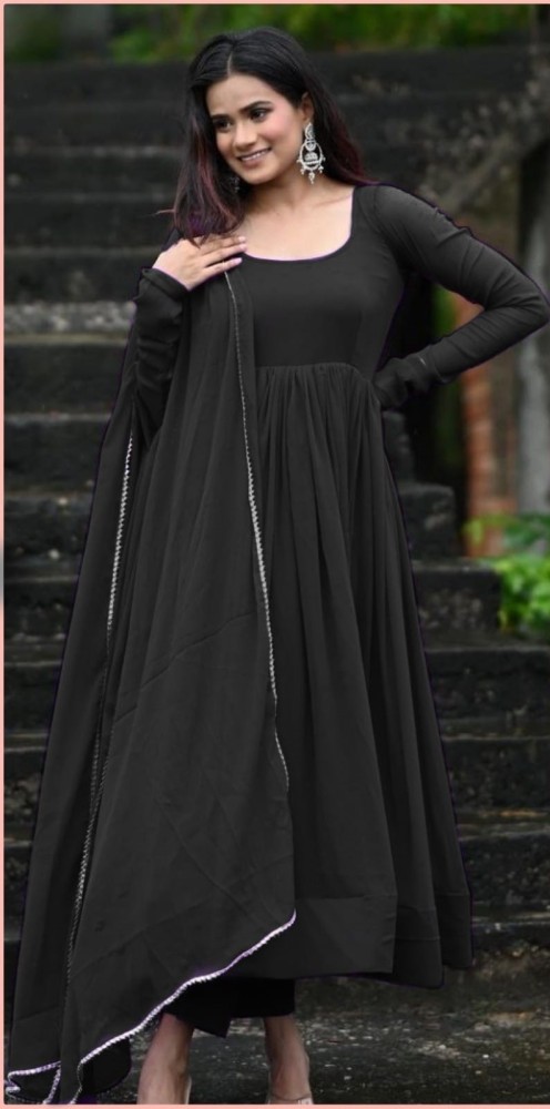 Plain black anarkali hotsell