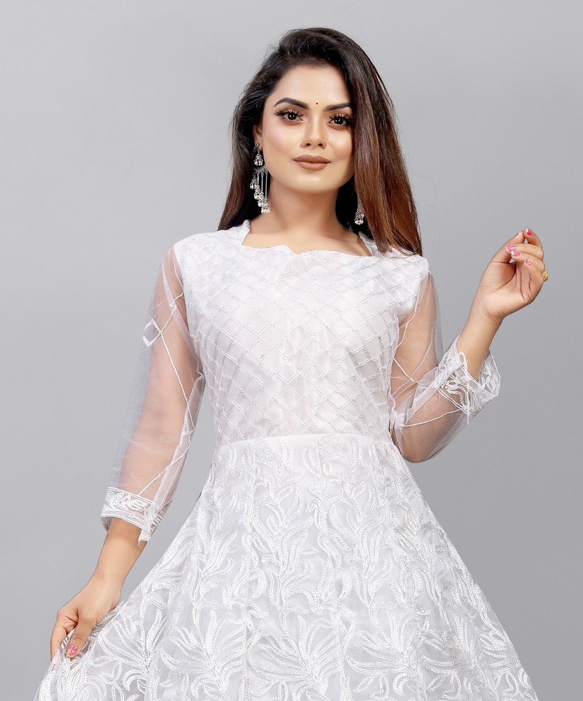 flipkart white wedding gowns