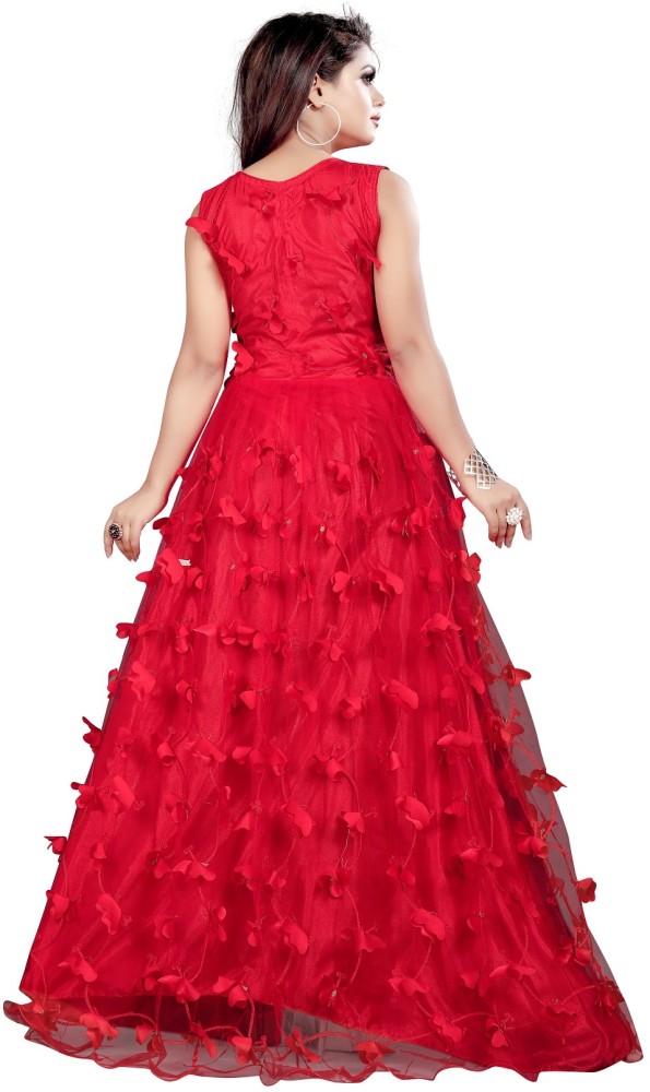 ACTIVE Women Gown Red Dress - Buy ACTIVE Women Gown Red Dress Online at  Best Prices in India