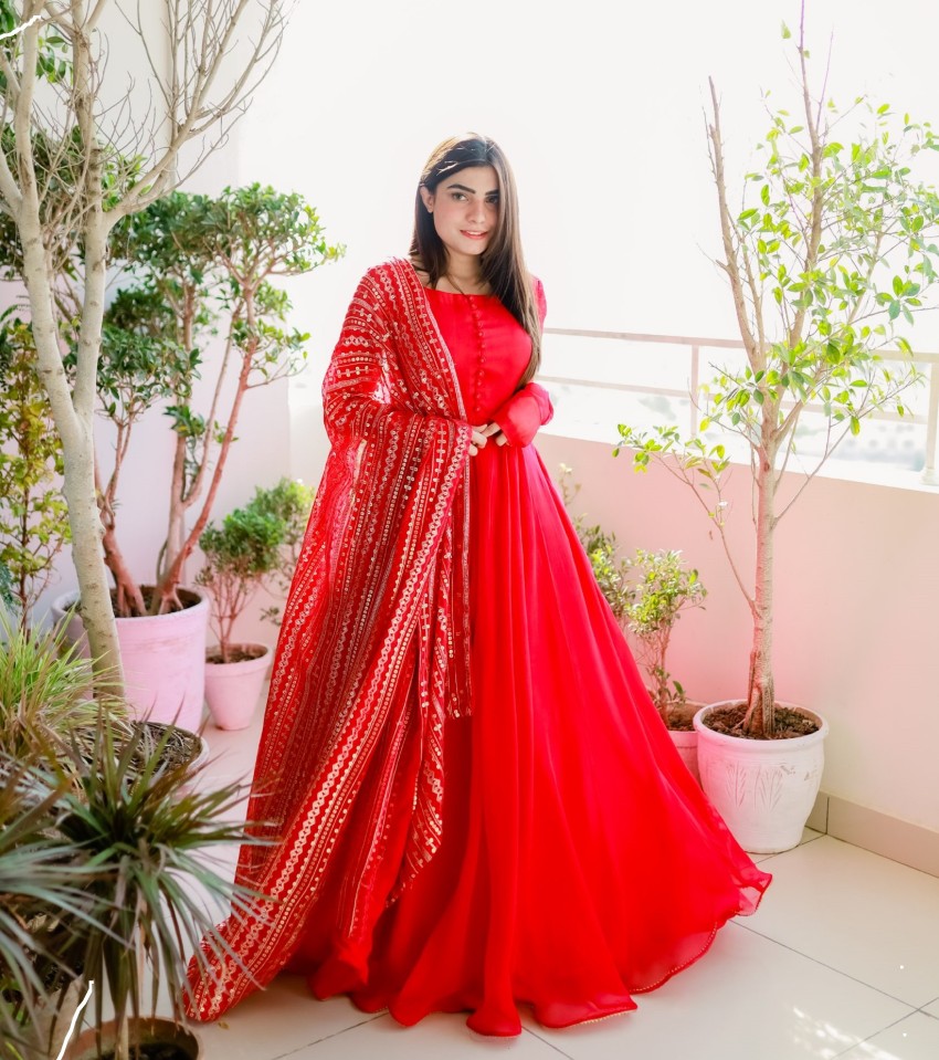 Red cheap gown flipkart