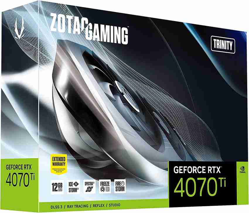 ZOTAC NVIDIA Gaming GeForce RTX 4070 Ti Trinity 12 GB GDDR6X 