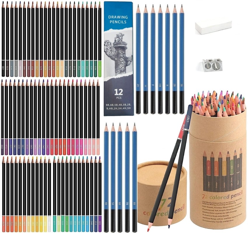 Corslet 155 Pc Drawing Kit 12 Sketch Pencils Set