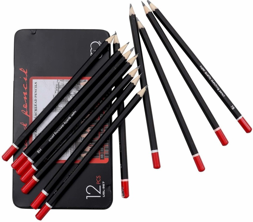 SYGA Professional Sketch and Drawing pencils, Art Pencil Box  Contains 12 Pieces Pencil 