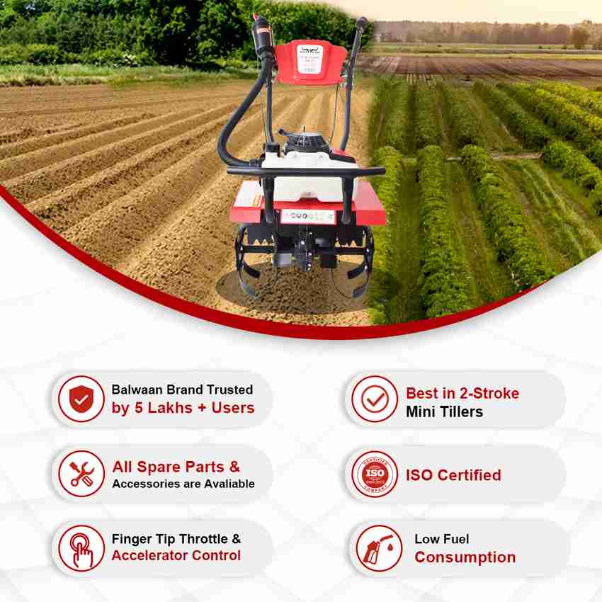 Balwaan Power Tiller Mini Power Tiller Cultivator Rotary Weeder