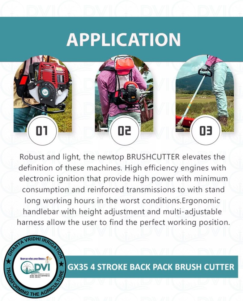 DVI GX35 (35cc) 4 stroke backpack Brush Cutter/ used for agriculture Fuel  Grass Trimmer Price in India - Buy DVI GX35 (35cc) 4 stroke backpack Brush  Cutter/ used for agriculture Fuel Grass