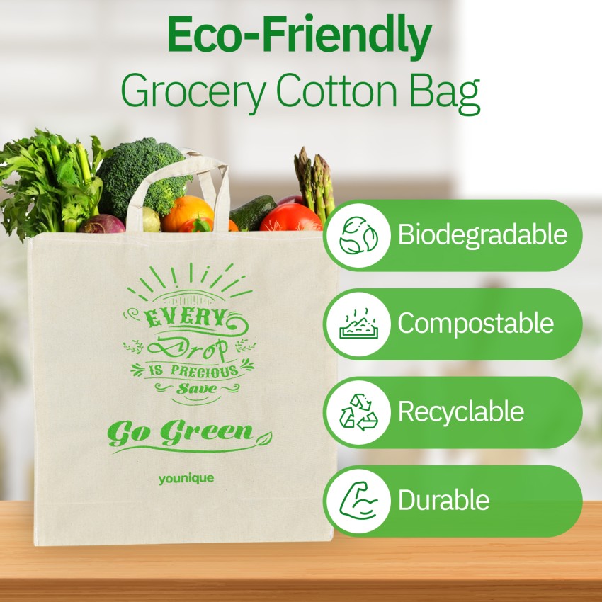 Younique Cotton Eco Friendly Reusable Multipurpose Shopping Bags