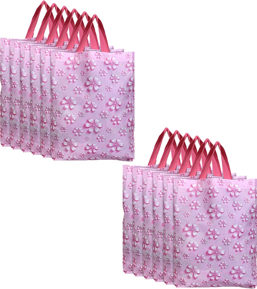 Pink plastic grocery online bags