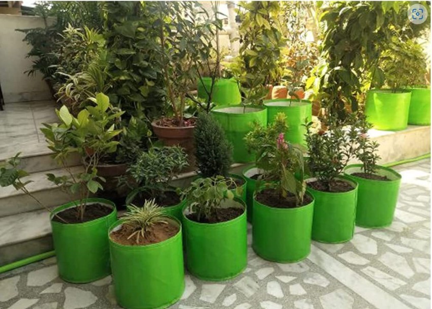 Green Hdpe Plant Grow Bag, For Terrace Gardening, Size: 18*9 & 24*9