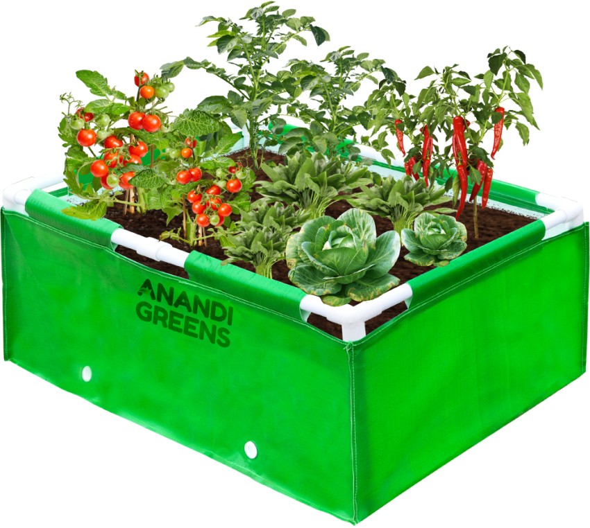 Green Rectangular Terrace Gardening HDPE Grow Bags