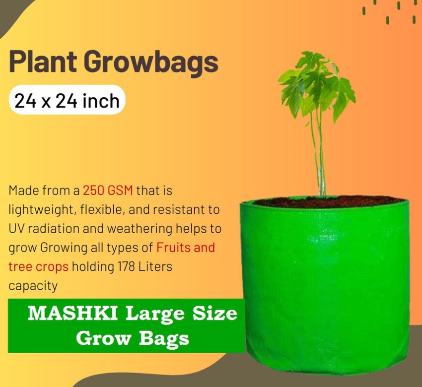 Green Hdpe Plant Grow Bag, For Terrace Gardening, Size: 18*9 & 24*9