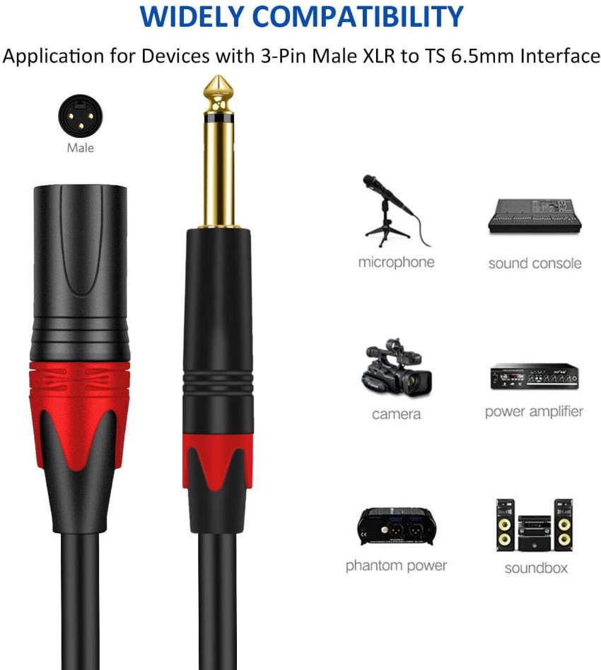 AMG Music Xlr Cable for Microphone,Xlr Male to TS 6.35mm (1/4