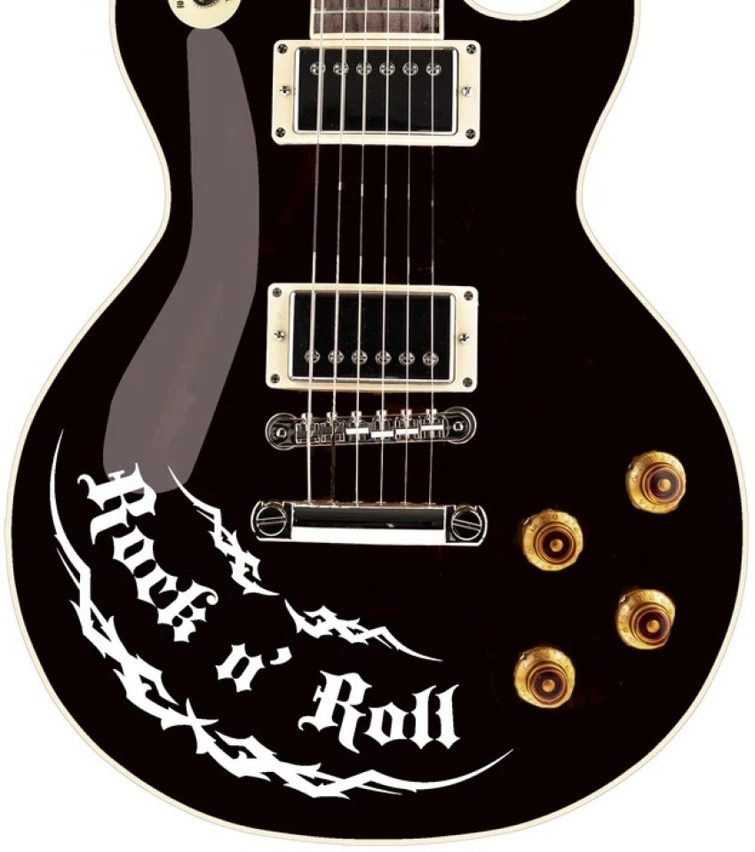 stylishdecor White Guitar sticker Rock n Roll decal Guitar Sticker Price in  India - Buy stylishdecor White Guitar sticker Rock n Roll decal Guitar  Sticker online at