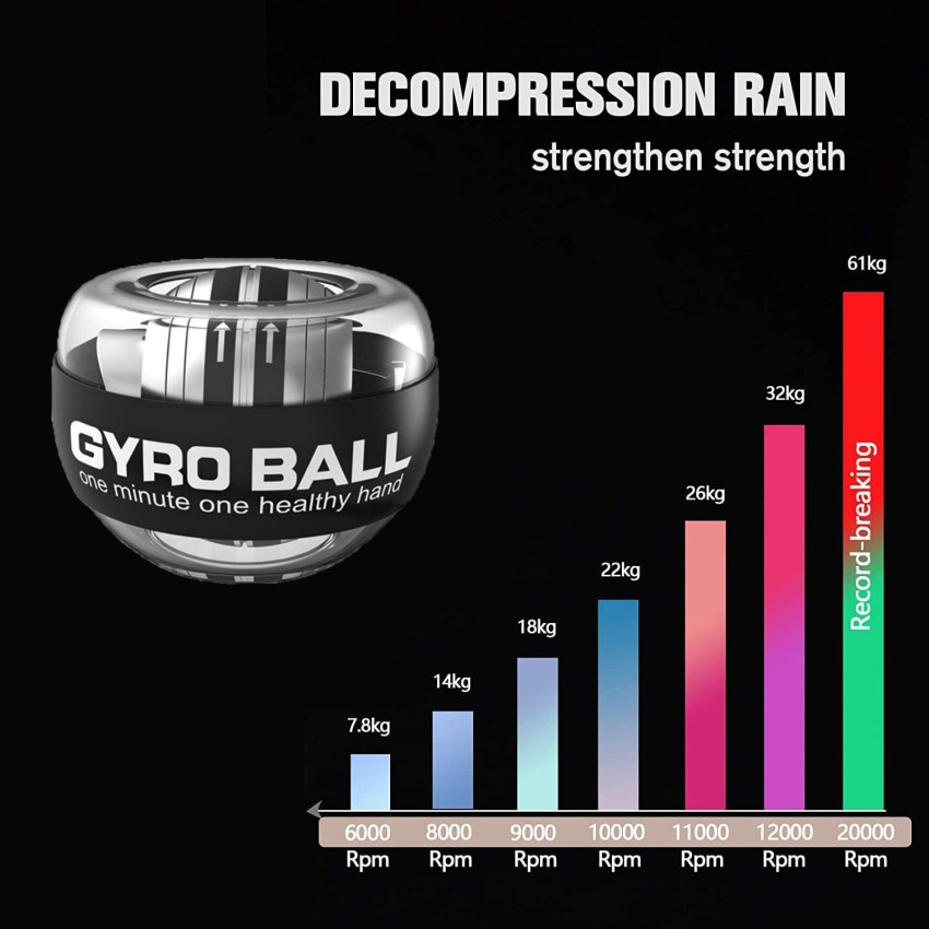 Gyro Ball 7 Color Led Auto Start Fitness Advanced Ball Trainer
