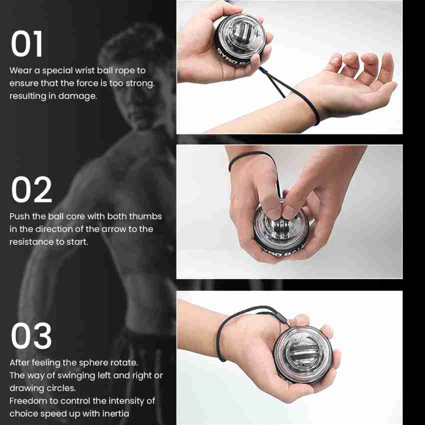Strauss Wrist Gyro Ball | Wrist Trainer Ball | Forearm Exercise Ball |  Gyroscopic ball | Hand Grip/Fitness Grip