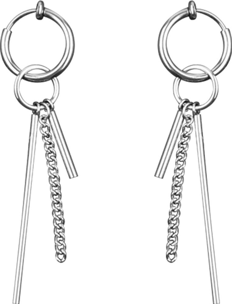 HASTHIP BTS Clip On Hoop Earrings for Women Men Stylish Titanium Steel Hoop Pendent Hair Accessory Set Price in India Buy HASTHIP BTS Clip On Hoop Earrings for Women Men Stylish