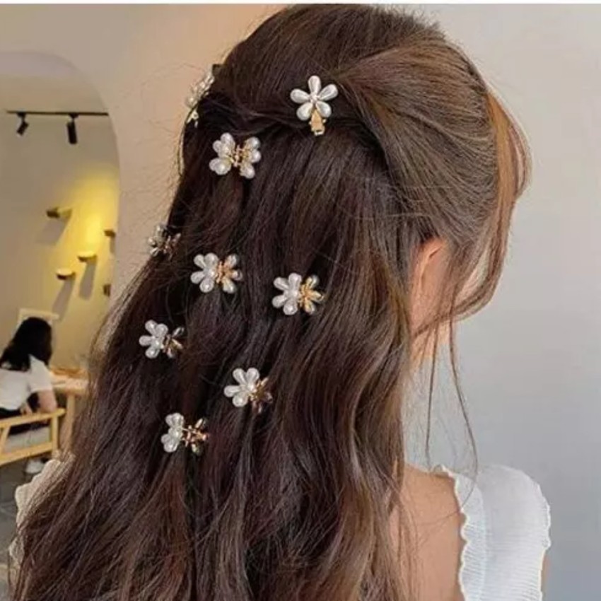 16Pcs Mini White Flower Hair Clips for Girls Women Cute Hair Pins Small  Hair Clips Clips for Hair Wedding Hair Barrettes Bridal Hair Accessories  for
