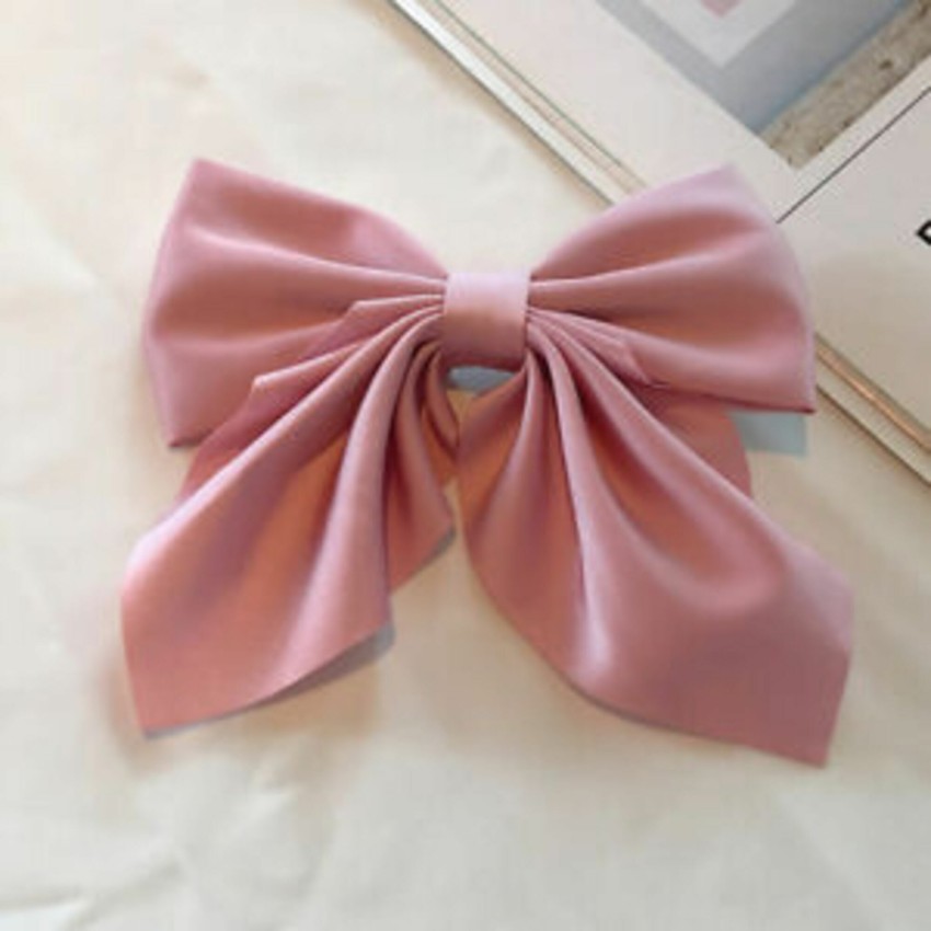 Pink Hair Bow Large Satin French Bow Hairpins Butterfly Barrettes