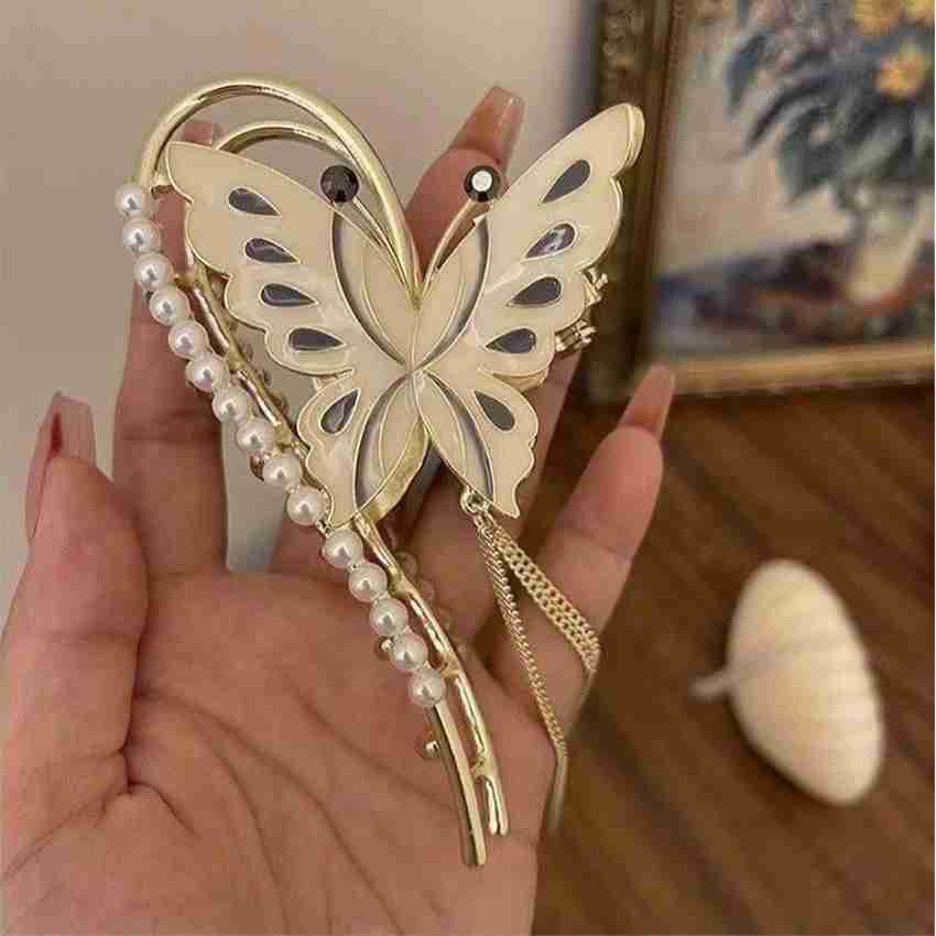 Butterfly Hair Clips Metal Butterfly Hair Pins Silver/Gold Moving Wings  Butterfly Hair Accessories 90s Hair Claw Clips Barrette for Women and Girls