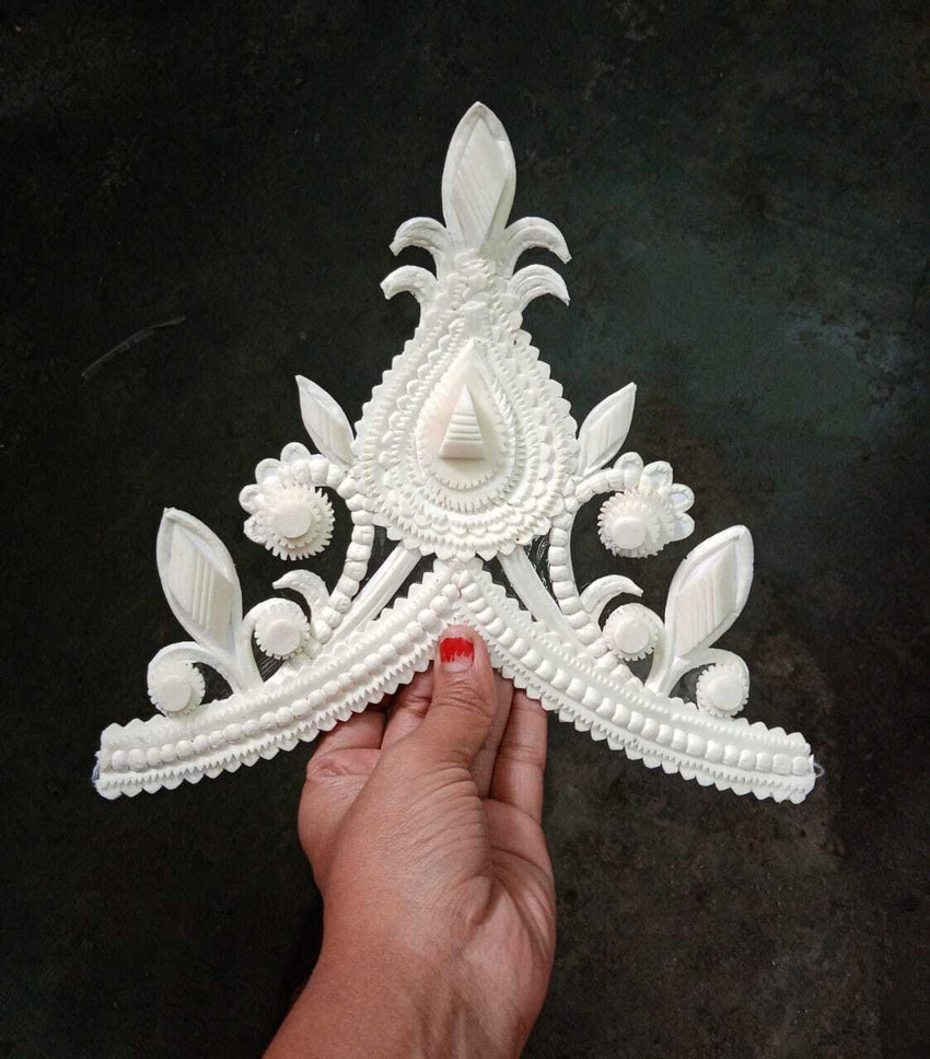 BengCraft Bengali Wedding Bridal Shola Crown Mukut Front Topor Sola Biyer Sithi Mutuk Hair Accessory Set Price in India Buy BengCraft Bengali Wedding Bridal Shola Crown Mukut Front Topor Sola Biyer