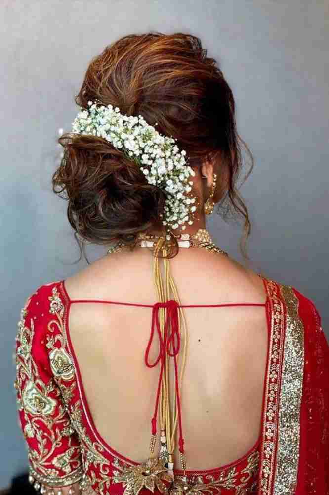 Jija Trending baby breath White flowers gajra for bridal pretty look for wedding Bun Price in India Buy Jija Trending baby breath White flowers gajra for bridal pretty look for wedding