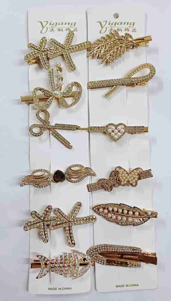Gold rhinestone hair accessories sale