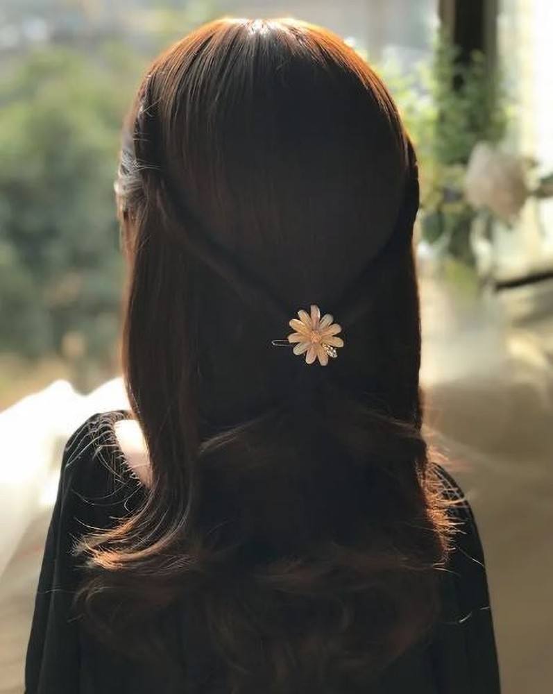 Yingqi Wig Women's Medium Long Hair Parted Bangs Natural Fluffy Clavicle  Hair Human Hair Korean Hairstyle Full Head Cover