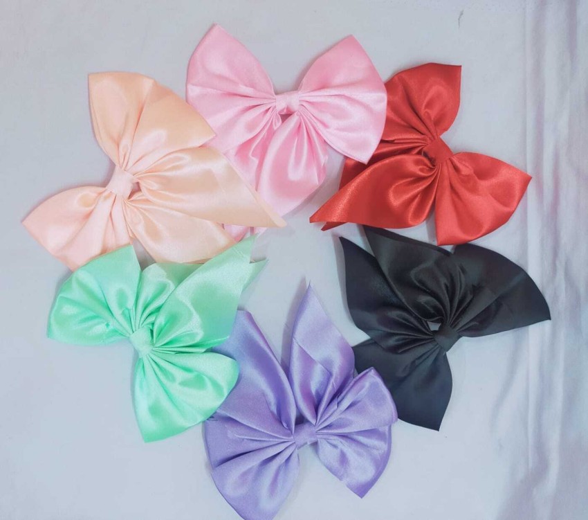 5pcs Multicolor Big Hair Bow Ties - Cute French Hairpins With Satin Silk  Bows - Hair Ornaments Gift For Ladies And Girls