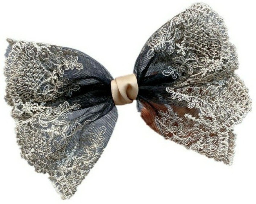 Stylish Bow with Big Ribbon Hair Clip for Women & girls color BLACK