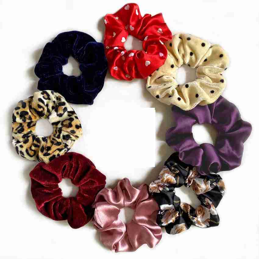 Kaima Fancy Scrunchies Hair bands Rubber Bands All Type Hair Ties