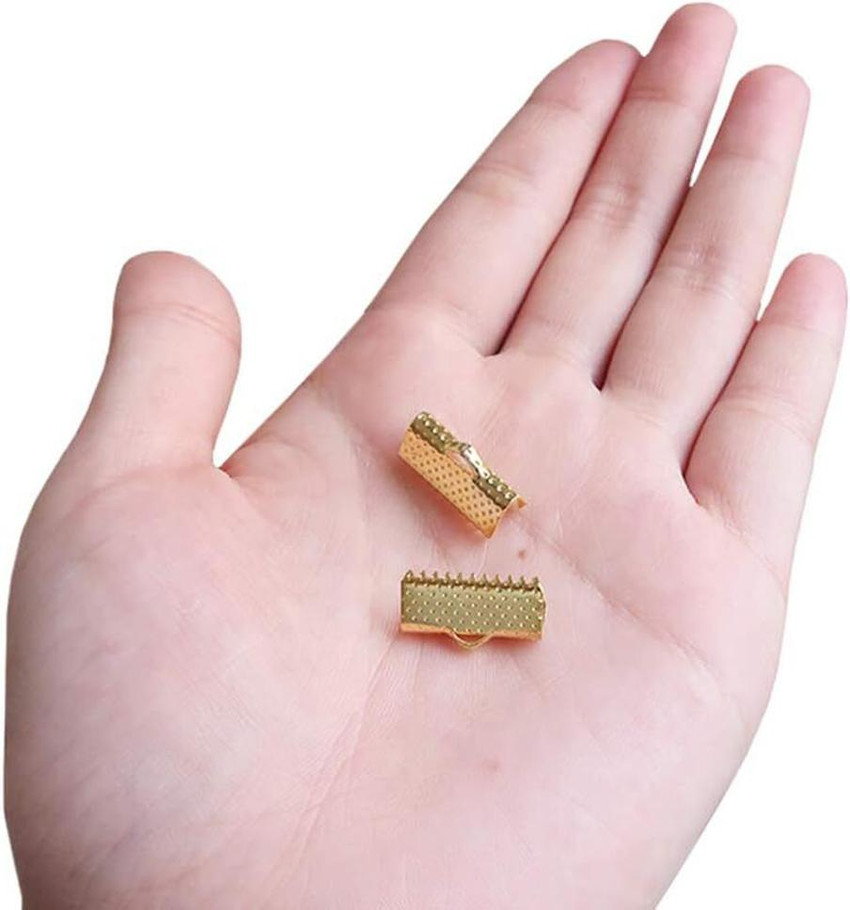 Dhruv Crafts Rectangle Ribbon Ends Clamp Crimps Fastener Clasp