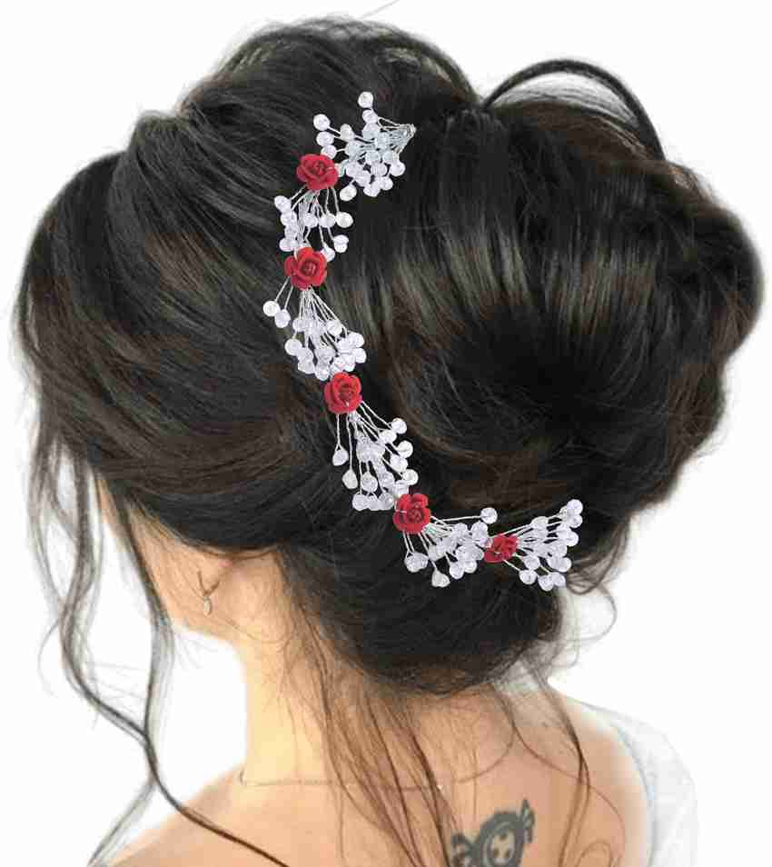 Temperia Hair Accessories For Women Girls Stylish Bridal Floral Brooch Juda Hair Pins Bun Clip Price in India Buy Temperia Hair Accessories For Women Girls Stylish Bridal Floral