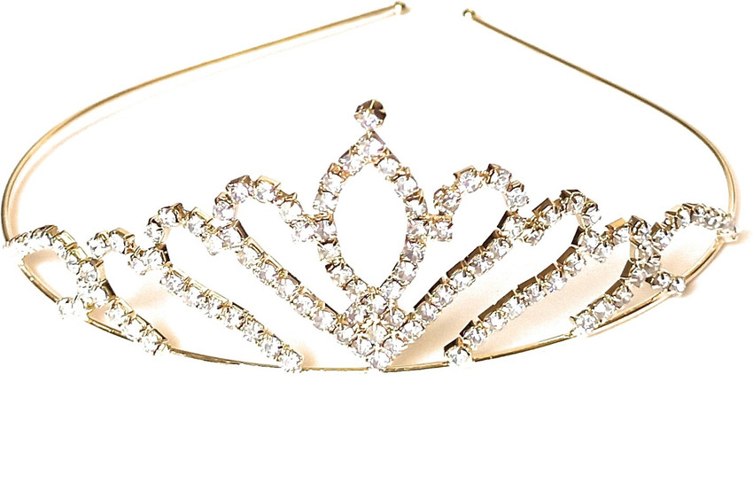 PINAKIN Golden Hair Crown Tiara for Birthday Girl Princess Head