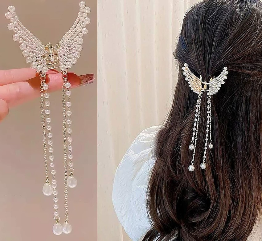 Elegant Pearl Butterfly Hair Clip