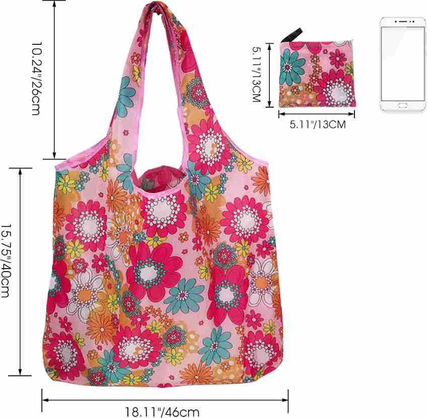 Zibuyu Multicolor Tote 2 Pcs Printed Foldable Shopping Bag