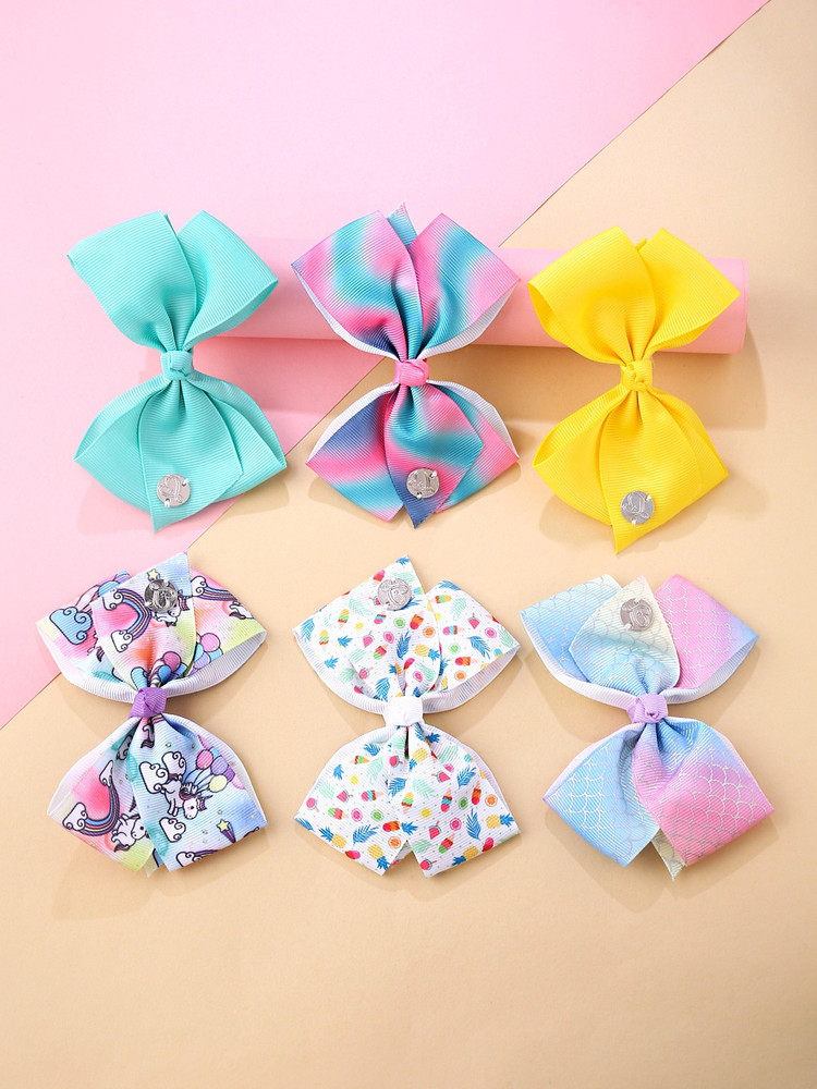 YELLOW CHIMES Hair Clips for Girls 6 PcsHair Clips Fabric Hair