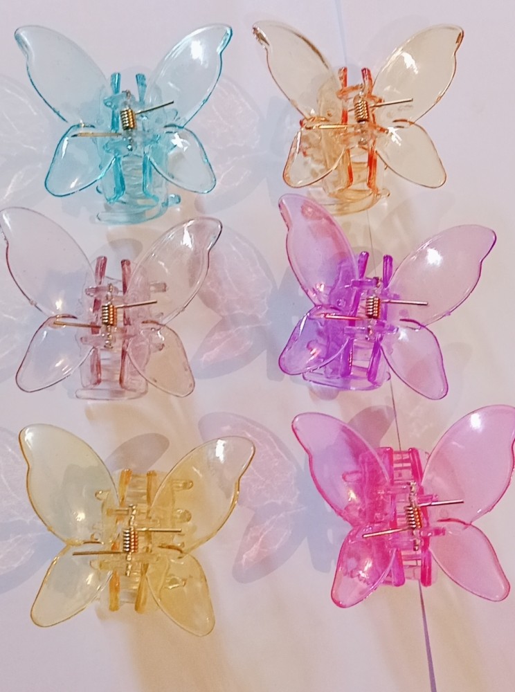 6pcs Women's Colorful Butterfly Claw Clips Sweet Butterfly Decor Hair  Accessories For Daily Use