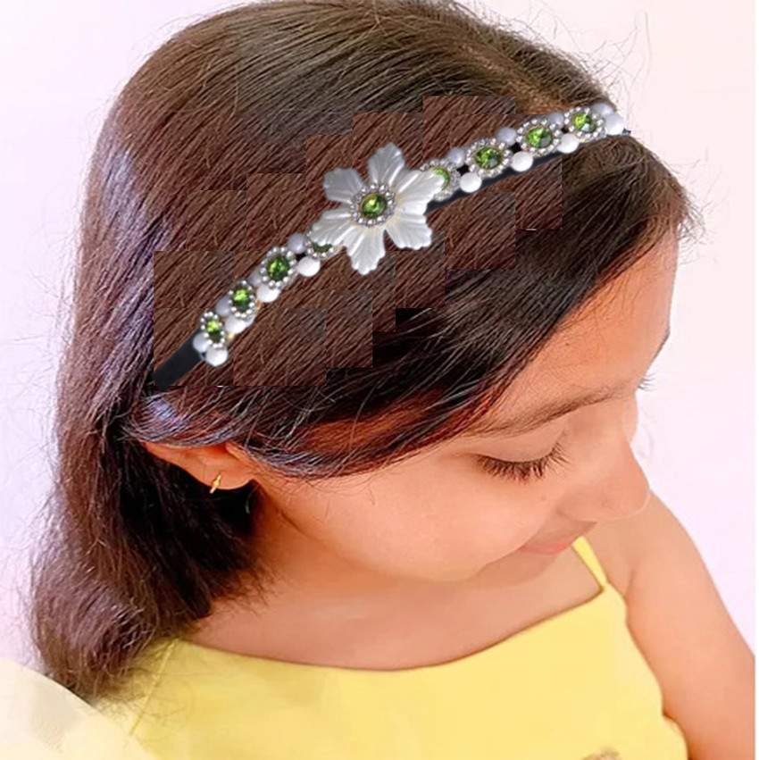 Girl's flower headband, cute crochet floral stretchy hair band, colorful  child spring accessory, easter holiday gift idea quick ship