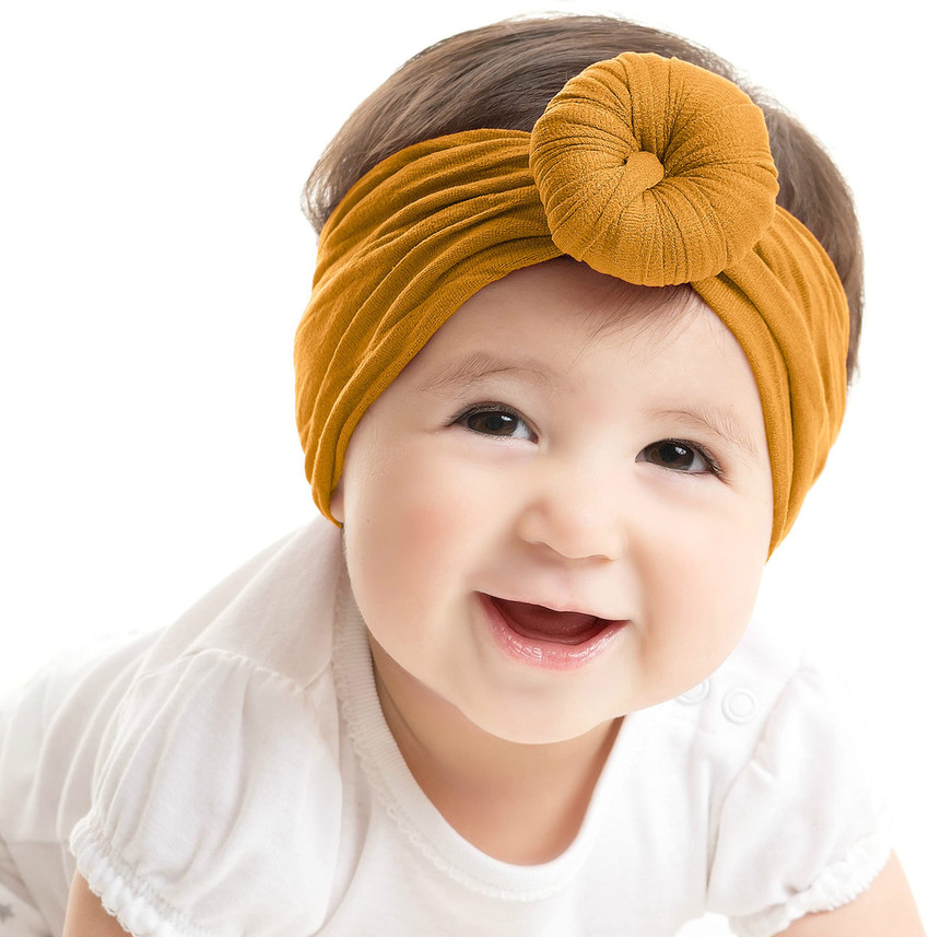 SYGA Baby Girls Cotton Turban Wrap Headbands Newborn Kids 0 3