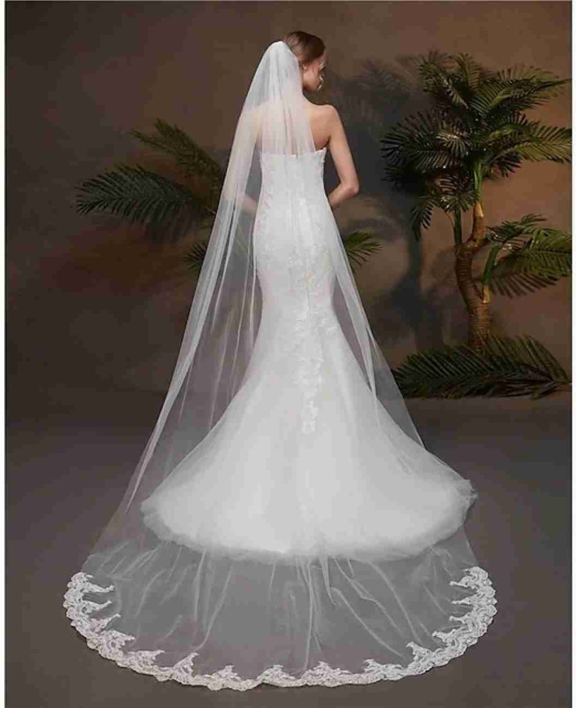 1.5 m Wedding Dress Accessories Bride Veil White Full Handmade