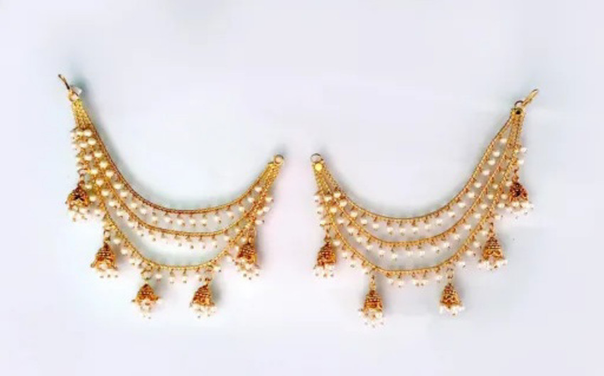 Jhumka with hair sale chain