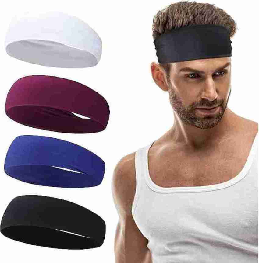 Headbands For Men (4 Pack)- Sweat Band, Sports Mens Headband, Workout  Accessories