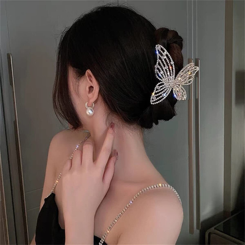 Diamond butterfly hair clip online
