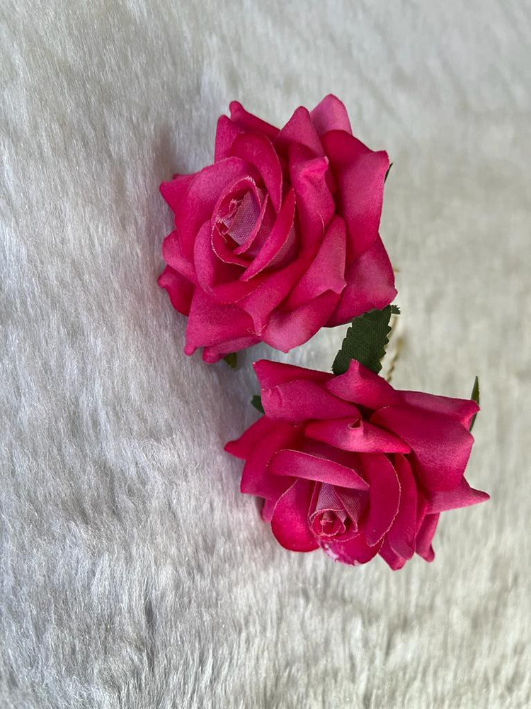 Crazy Hair 2pc Pink Rose Flower Hair Pin Brooch hair pins for