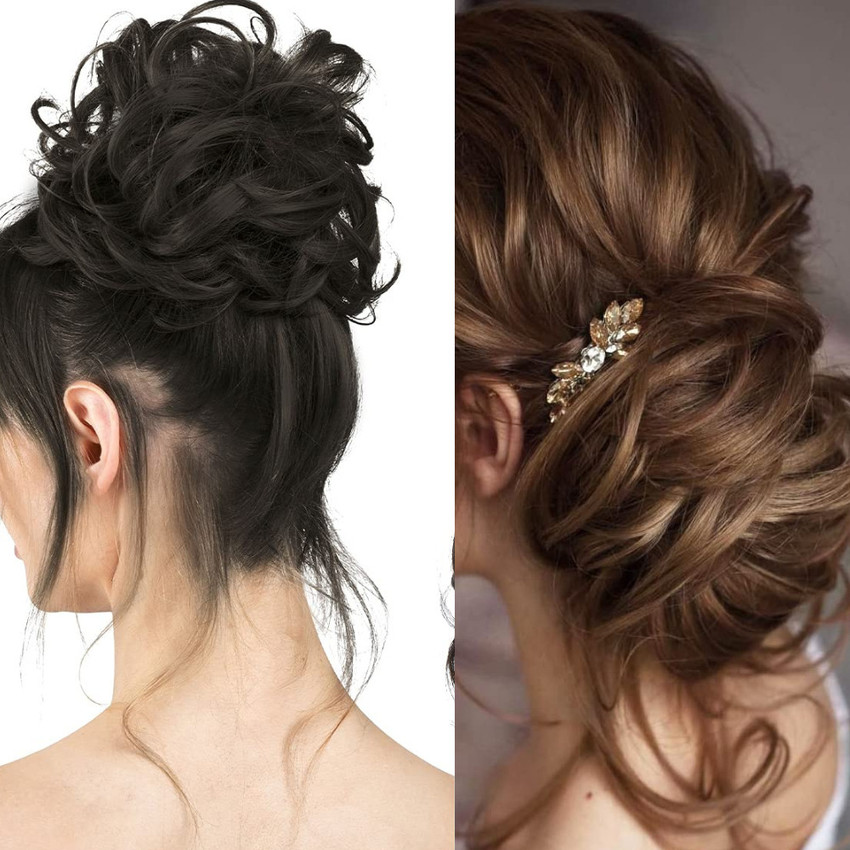 Messy bun black hair deals